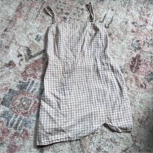 Abercrombie Tan & White Gingham Mini Dress
